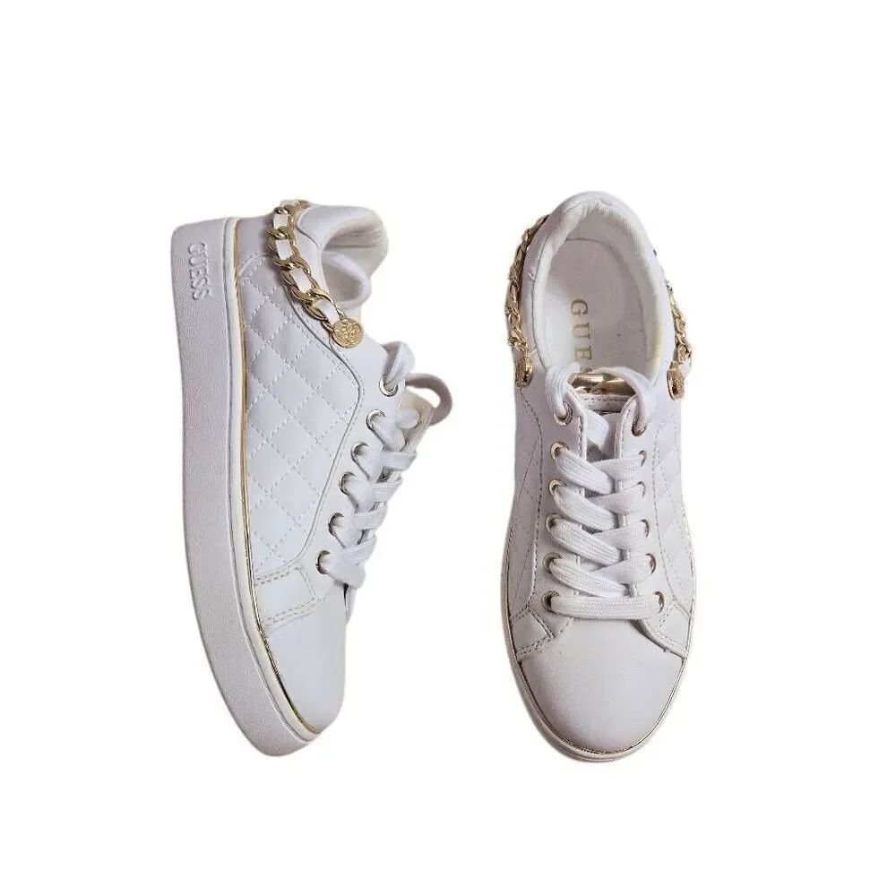 Guess Woman’s 6M Shoes White Gold GWBRISCO-SS New